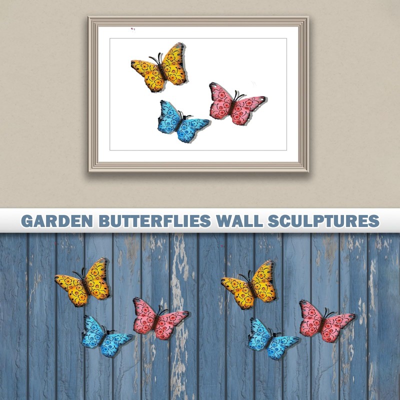 SDMAX Garden Butterflies Wall Sculptures Wall Art Home Garden Decoration