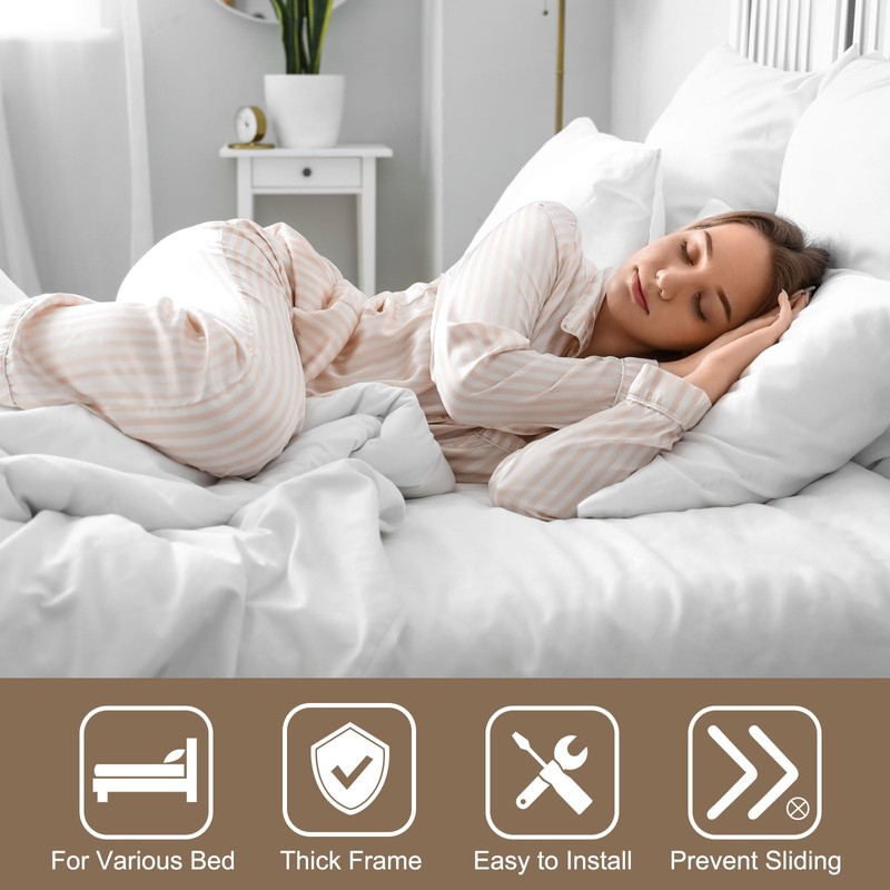 sourcing map 4Pcs Mattress Slide Stopper, Mattress Retainer Bar Mattress