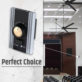 Ciata Lighting Ceiling Fan Controller with Variable Speed Control Rotary Dial, Wall Mounted Panel for Industrial and Commercial Spaces, Universal Compatibility, Remote Switch - 2 Pack