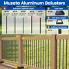 Muzata 50Pack 32" Aluminum Deck Balusters Round Black Deck Railing