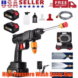 Cordless Electric High-Pressure Water Spray Gun Portable Car Washer Cleaner Set