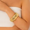 Zaquki Chunky Gold Bangle Bracelets for Women 14K Gold Plated