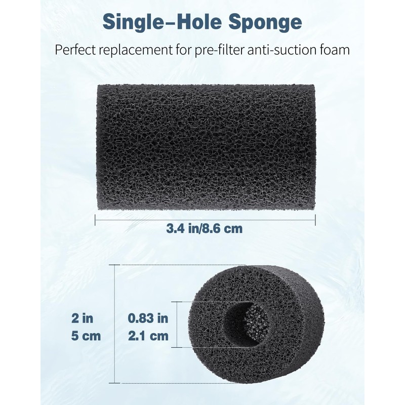 Pawfly 12 Pack Pre-Filter Sponge, Aquarium Filter Sponge 0.8" Intake