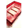 AlenkaD. Clear Resin Soap Dish, Red Hand Designed Bathroom Accessory,