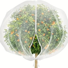 SUIGETSU Garden Netting with Zipper – 10 * 10 FT Large Plant Cover, Anti-Bird & Insect Mesh for Fruit Trees, Blueberries, Outdoor Use (Easy Install, 1CS, White) (10FT*10FT)