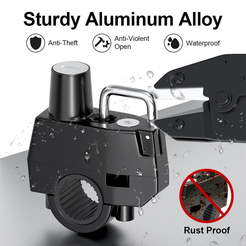 JAGASOL Motorcycle Helmet Lock Anti-Theft, Tamper-Proof Security Helmet Lock with