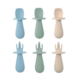 Baby Bliss 6 Pack Baby Spoons Self Feeding 6 Months +, Baby Utensils Silicone Baby Spoon, Baby Led Weaning Supplies, Self Feeding Spoon, Infant Spoons First Stage, BPA Free