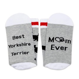 PXTIDY Best Yorkshire Terrier Mom Ever Socks Yorkie Owners Socks Yorkie Gifts for Lovers Animal Dog Mom