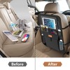 Non-Slip Backing Backseat Car Organizer Kick Mat with Storage Pockets,