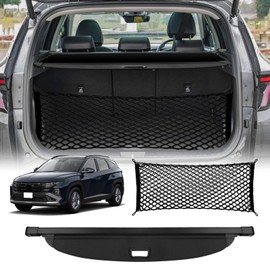 Tesmirror Cargo Cover for Hyundai Tucson 2025 - Rear Cargo Cover Compatible with Tucson 2022-2025 Rear Trunk Security Shade Privacy Security Shield Shade for Tucson Accessories, with Cargo Net