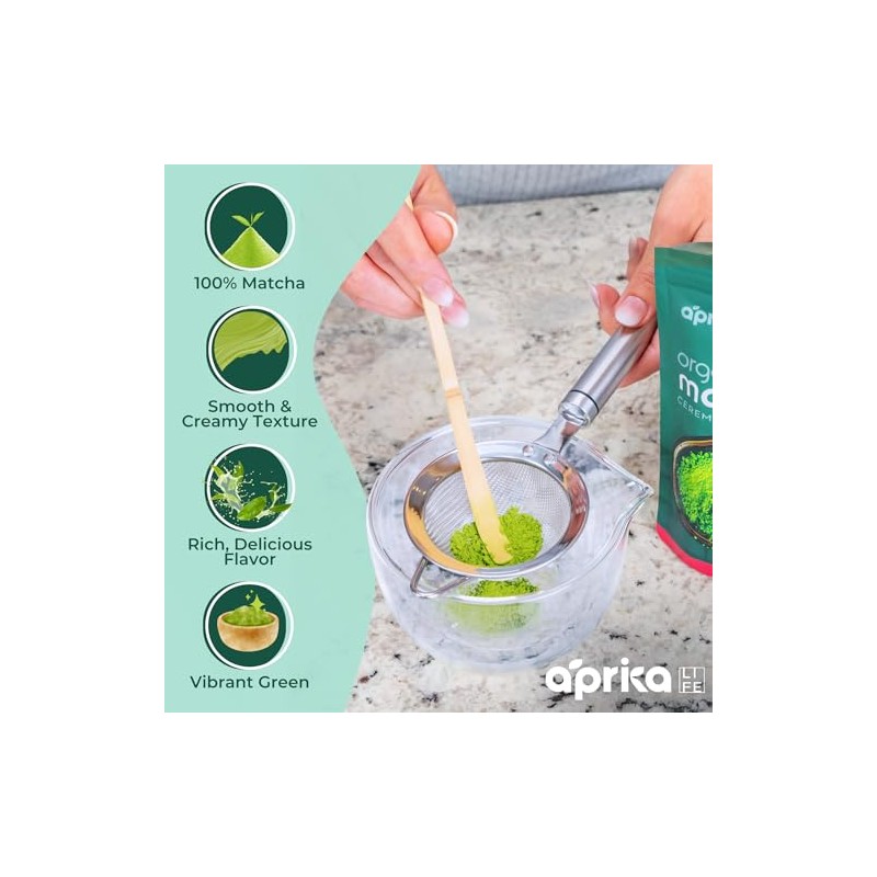 AprikaLife Organic Ceremonial Grade Matcha Powder - First Harvest
