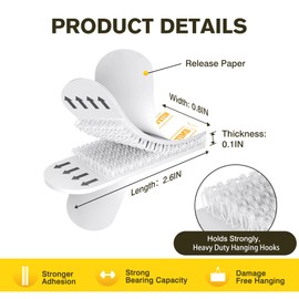 EMITEVER Picture Hanging Strips Heavy Duty, Damage Free Hanging Picture Hangers, Picture Hanging Kit, Hanging Hooks Without Nails, Medium Wall Strips Adhesive Poster Sticky White 40-Pairs (80 Strips)