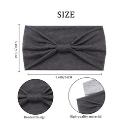 Headbands for Women, 6 PCS Wide Boho Headbands Elastic Bandana Non Slip Sweat Fashion Large Headwraps Hair Bands Headwear fit All Head Sizes for Workout, Sports, Running, Yoga (Set 4)