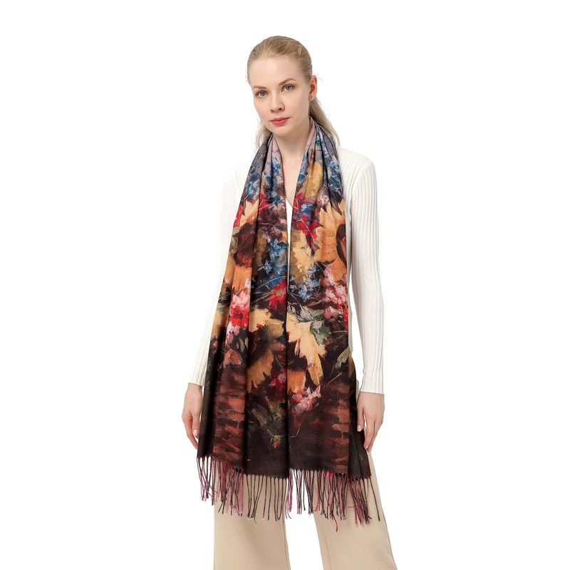 XINYUN - Bufanda de moda para mujer con borla impresa