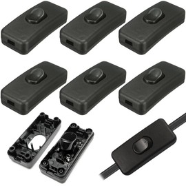 6 Pcs Torpedo Switch 2 Amp Inline Cord Switch Inline Cord Switch for Small Appliance or Lamp Accepts 1-3 Core Round or Flat Wire