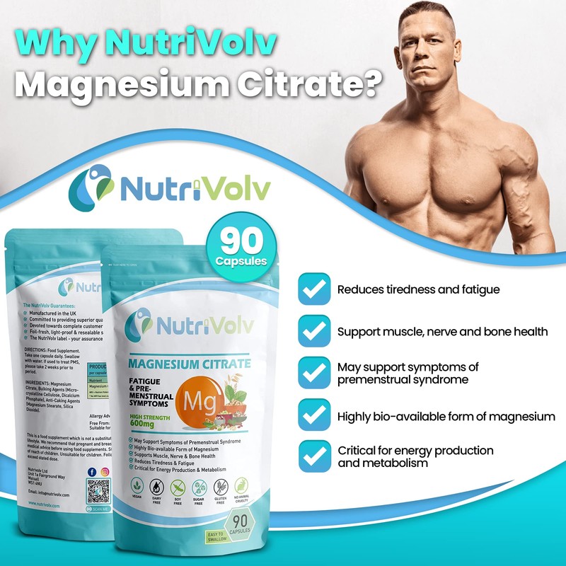 Magnesium Citrate 600mg | Providing 180mg Elemental Magnesium Per Serving