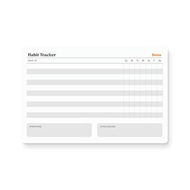 Notsu Weekly Habit Tracker Notepad | Modern Stationery to Plan and Record Exercise, Diet, Self Care, and Self Improvement Over Time (one 8.5” x 5.5” notepad, 50-sheets)