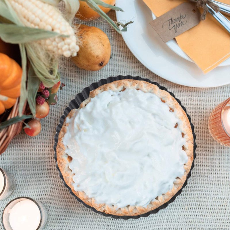 GRANDWISH 2-Piece Deep Pie Tin, Loose Bottom Pie Dish, Nonstick