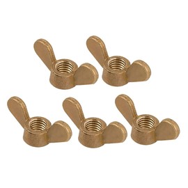 Leliafleury 5Pcs Butterfly Wing Nut M6 Brass Wing Nuts Hand Twist Tighten Fasteners for DIY Tools Machinery Electronic Equipment