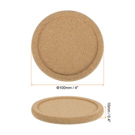 sourcing map 12pcs Cork Coasters 4 Inch 0.4 Inch Thick Non-Slip Heat-Resistant Absorbent Blank Coasters with Lip Reusable Wooden Coffee Coaster for Drink Home Office Bar DIY Crafts