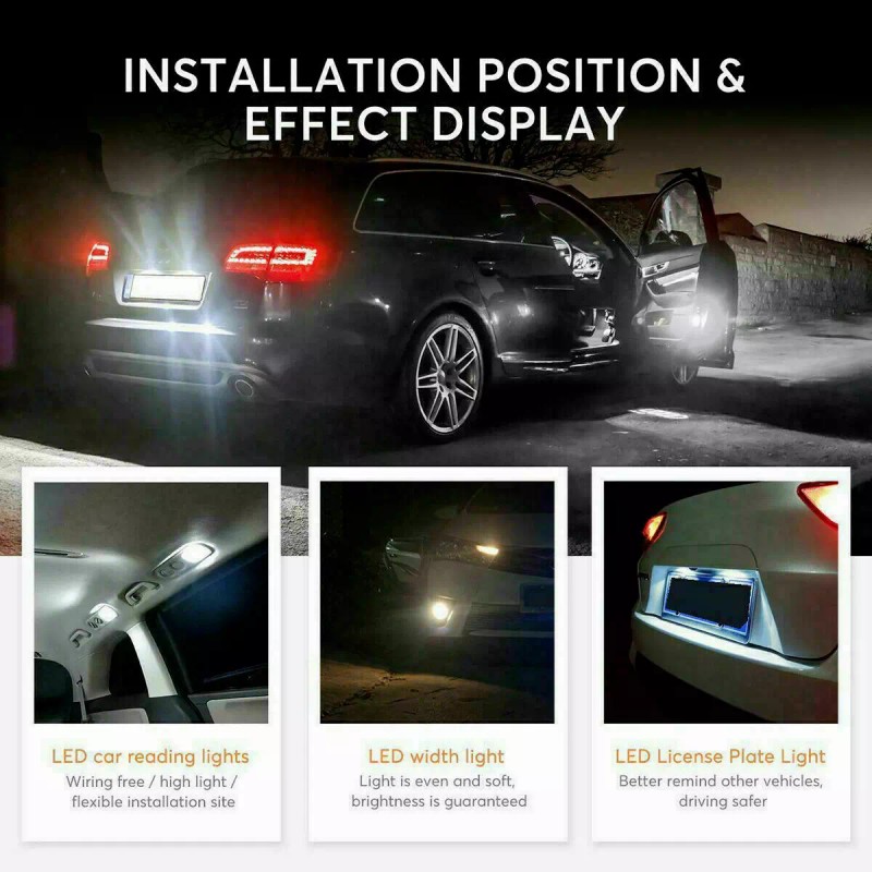 mingo-tech For Nissan 40pcs LED Interior Lights Bulbs Kit Car