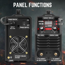 DNA MOTORING 120A/110V ARC Welder Machine, Portable Hot Start Welding Machine, IGBT Inverter Welder with LED Digital Display, Black, TOOLS-00380