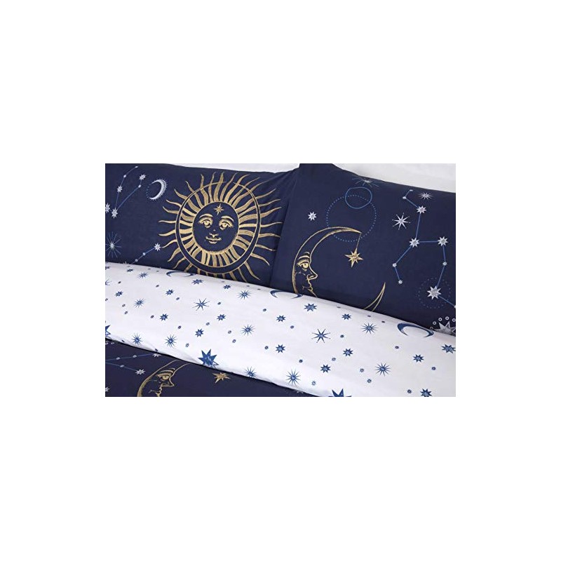 Rapport Home Celestial Duvet Cover Bed Set, Polycotton, Navy, Single