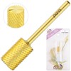 Pana USA Professional 3/32" Big Pink & White Nail Drill Carbide Bit- (Gold, Medium)