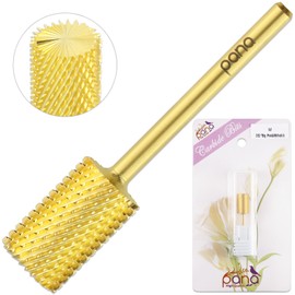 Pana USA Professional 3/32" Big Pink & White Nail Drill Carbide Bit- (Gold, Medium)