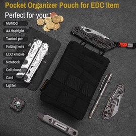 VIPERADE VE3-P EDC Pouch Small EDC Tool Bag EDC Organiser Bag Pocket Organiser Nylon Multitool Bag Small for Torch Multitools Pen Notebook Black