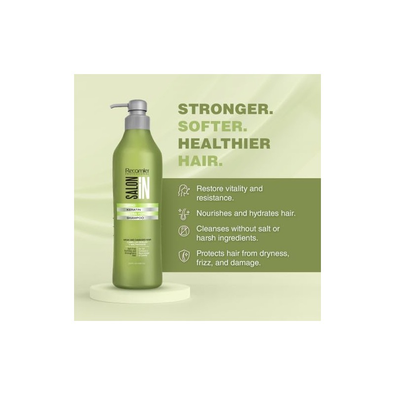 Recamier SalonIn Keratin Ultra Force Shampoo Sin Sal Para Cabellos
