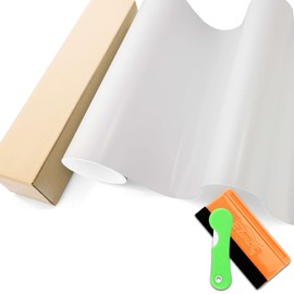 Satin White Automotive Vinyl Wrap Car Vehicle Bubble Free Air Release with Tool Set 12"x60" (1FTx5FT)