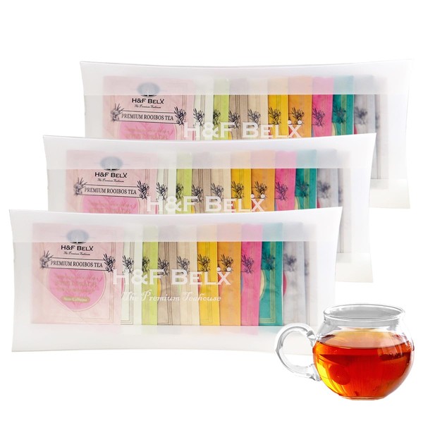 H&F BELX Rooibos Tea Bags, Assorted A, Fruit Flavor Set,