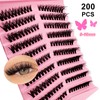 Eyelash Extensions Set, 200 Pieces, Fluffy Artificial Eyelash Clusters, Lashes