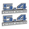 5.4 Nitrous Injected 5" Blue and Chrome Emblems Pair for
