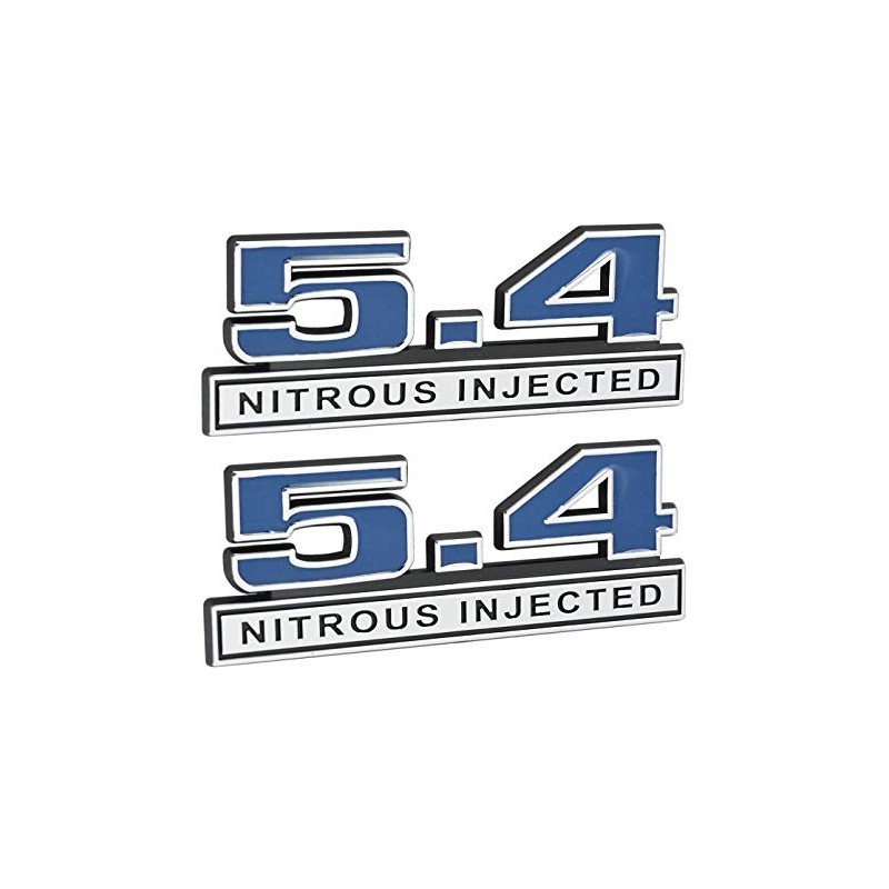 5.4 Nitrous Injected 5" Blue and Chrome Emblems Pair for