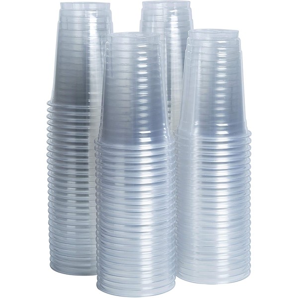 [100 Pack - 10 oz. ] Crystal Clear PET Plastic Cups