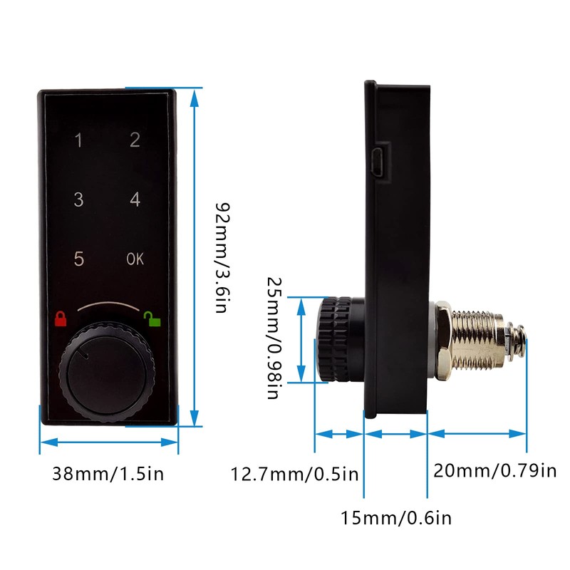 Flylin Electronic Cabinet Lock Kit, Keypad Door Lock with Handle