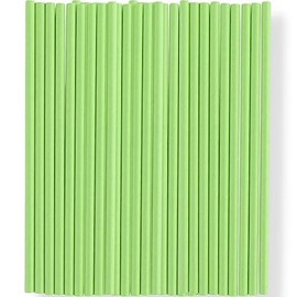 Green Paper Straws - 24 Count | Bright Green, Eco-Friendly Disposable Drinking Straws for Parties & Events