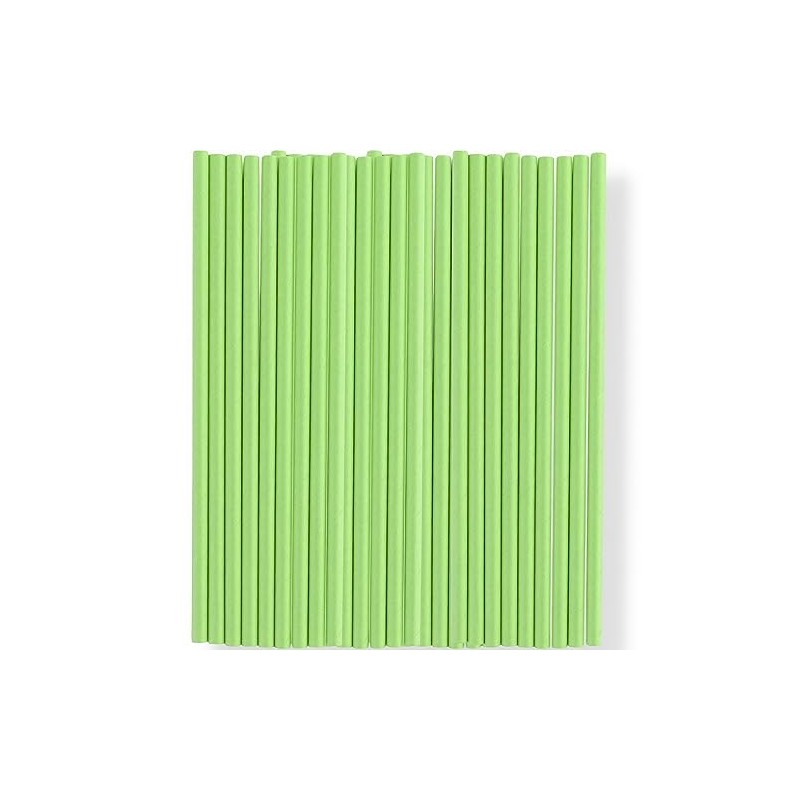 Green Paper Straws - 24 Count | Bright Green, Eco-Friendly