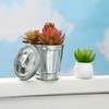 Zhhuoc Silver Mini Galvanized Trash Can with Lid Mini Wastebasket