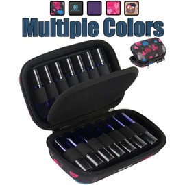 Essential Oil Carrying Case Premium Hard Shell Protection for up to 14 Bottles – Perfect for Roller and Standard Bottles 5ml to 10ml – Great for Travel (Black Hearts)