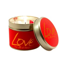 Lily Flame Love Tin, Red, 7.7cm l x 7.7cm w x 6.6cm h