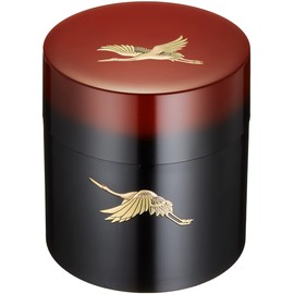 Nakatani Brothers Shokai 33-4818 Yamanaka Lacquerware Tea Canister Blur Akebono Yue Crane