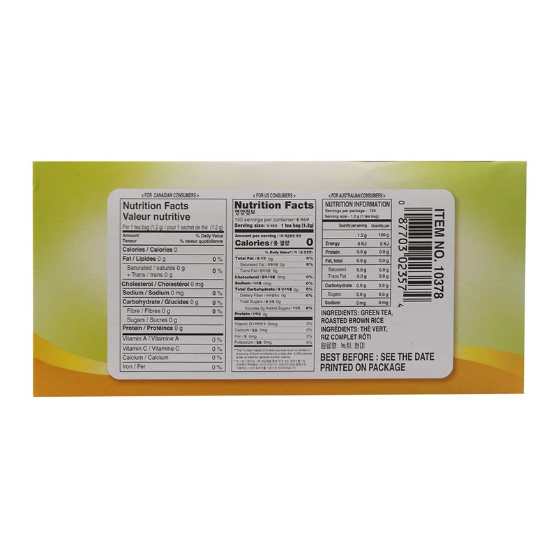 Surasang Green Tea with Roasted Brown Rice Tea, Toasty and