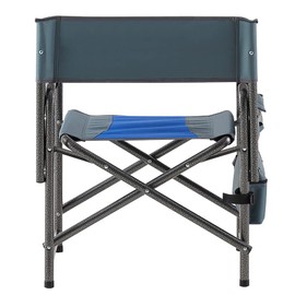 Donext 1PC Camping Chair, Portable Aluminum Directors Chair with Side Table Detachable Side Pocket for Outdoor Camping, Lawn, Picnic, Support 400lbs, Blue