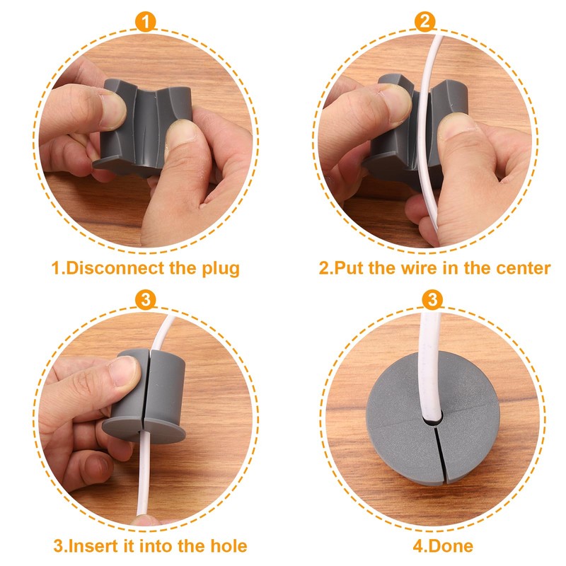uxcell 6Pcs Wall Grommets for Cables 1 Inch Silicone Cable