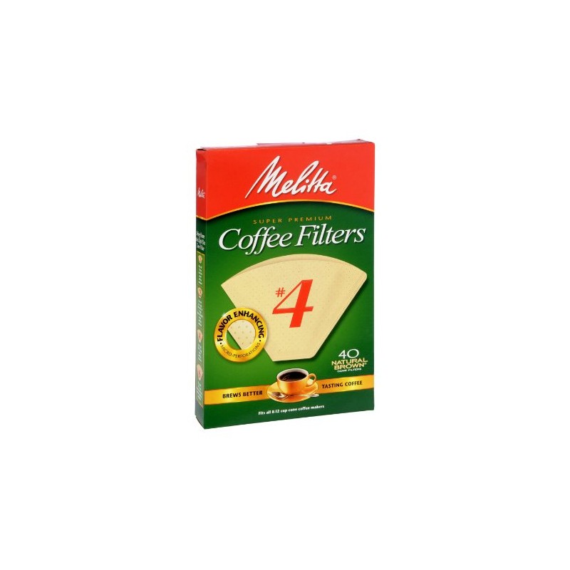 Melitta Super Premium #4 Natural Brown Coffee Filters, 40 ct
