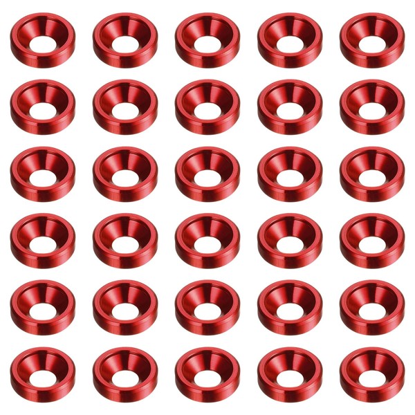 HARFINGTON 30pcs Countersunk Washer M3 Anodized Aluminum Alloy Finishing Washers,