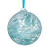 Hanging Glass Friendship Ball 10cm diameter , Pale Blue